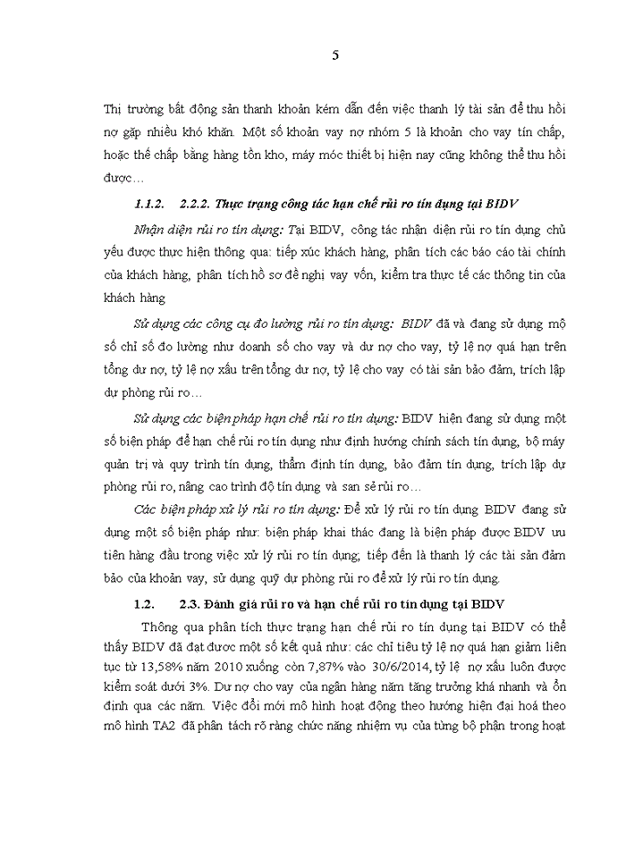 image for page Hạn chế rủi ro tín dụng tại Ngân hàng Thương mại Cổ phần Đầu Tư và Phát Triển Việt Nam