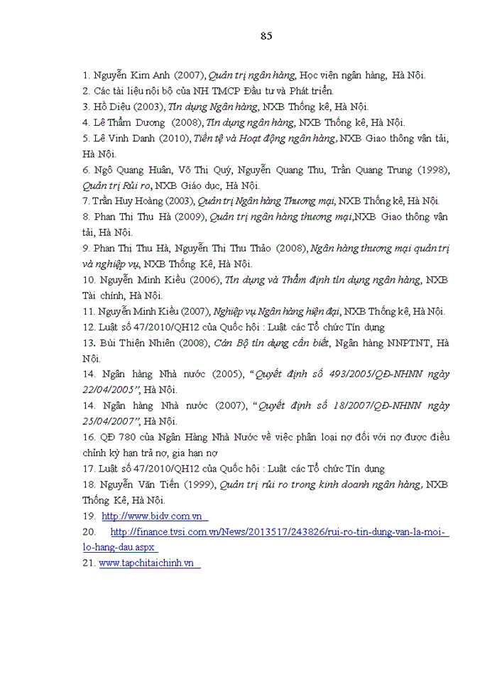 image for page Hạn chế rủi ro tín dụng tại Ngân hàng Thương mại Cổ phần Đầu Tư và Phát Triển Việt Nam