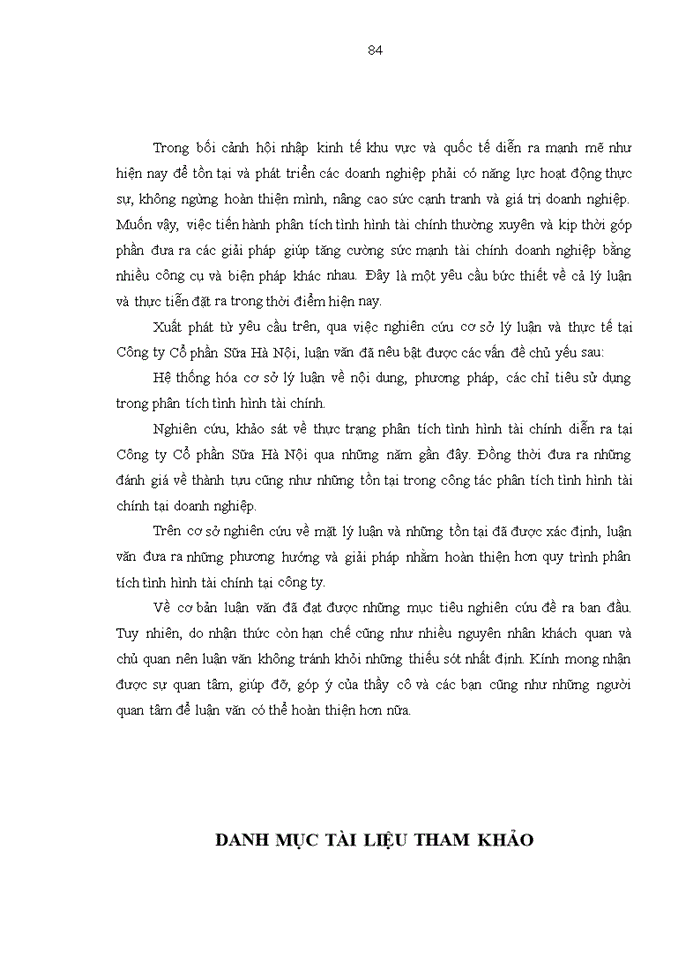 image for page Hoàn thiện công tác phân tích tình hình tài chính tại Công ty Cổ phần Sữa Hà Nội (Hanoi Milk)