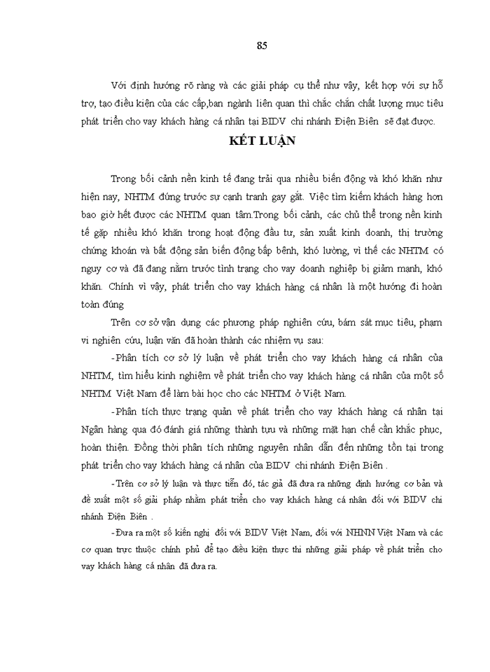 image for page Phát triển cho vay khách hàng cá nhân tại Ngân hàng thương mại cổ phần Đầu tư và Phát triển Việt Nam chi nhánh tỉnh Điện Biên