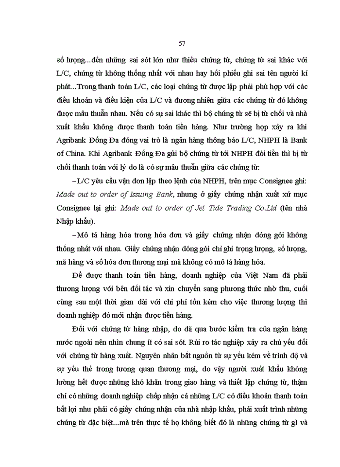 image for page Giải pháp hạn chế rủi ro trong thanh toán quốc tế theo phương thức tín dụng chứng từ tại Chi nhánh Ngân hàng Nông nghiệp và phát triển nông thôn Việt Nam – chi nhánh Đống Đa