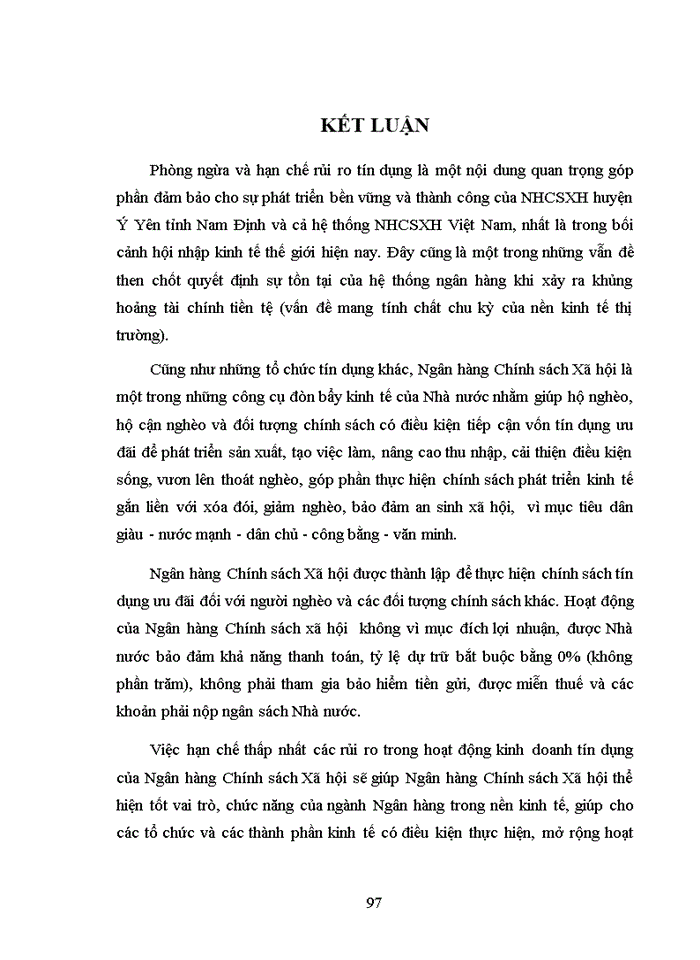 image for page Phòng ngừa và hạn chế rủi ro tín dụng tại ngân hàng chính sách xã hội huyện ý yên tỉnh nam định