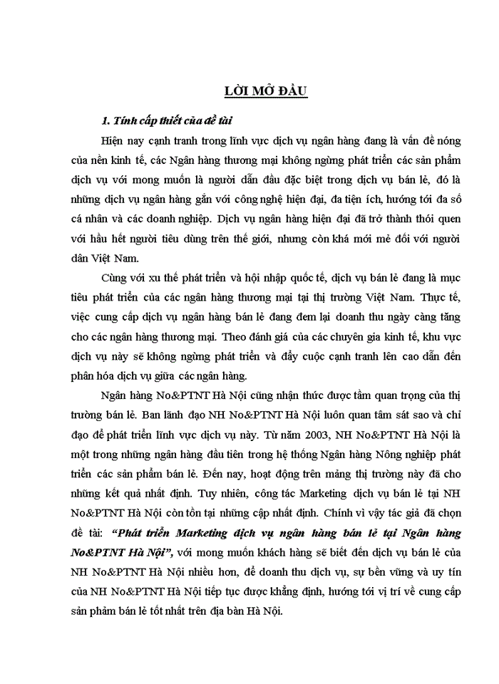 image for page Phát triển Marketing dịch vụ ngân hàng bán lẻ tại Ngân hàng No&PTNT Hà Nội