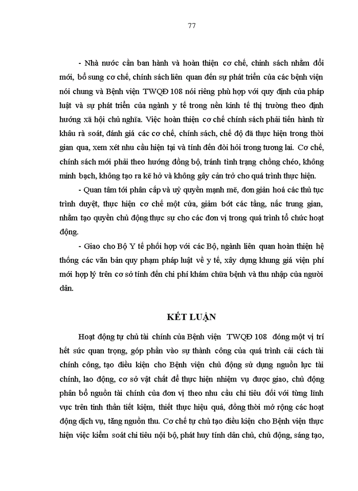 image for page Giải pháp hoàn thiện cơ chế tự chủ tài chính tại bệnh viện TWQĐ 108