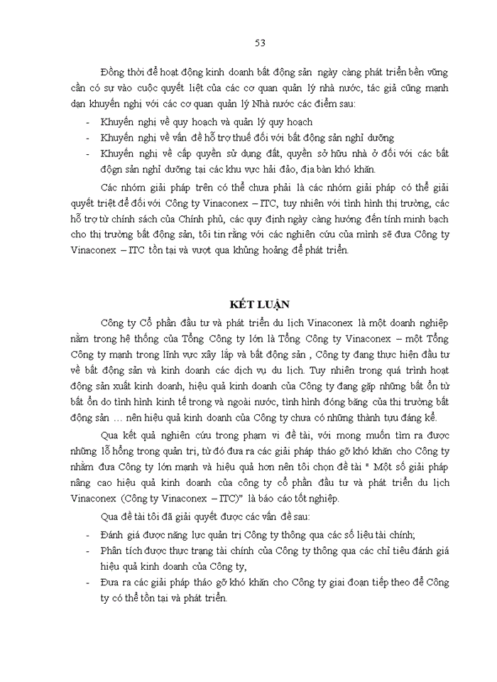 image for page Một số giải pháp nhằm nâng cao hiệu quả kinh doanh của công ty cổ phần đầu tư và phát triển du lịch VINACONEX (VINACONEX – ITC)