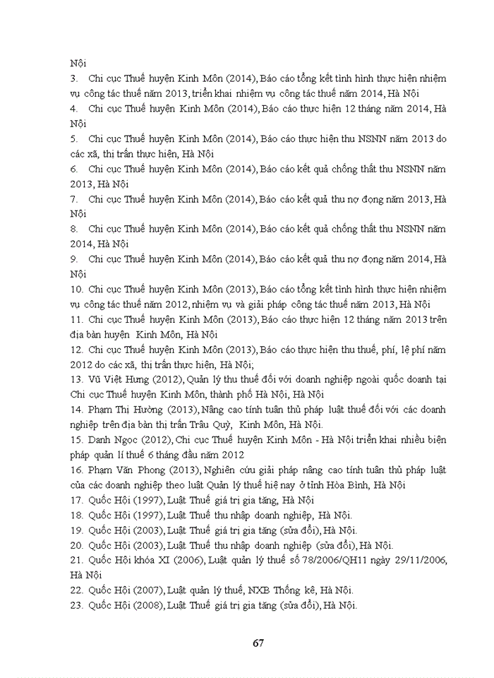 image for page Quản lý thuế đối với các doanh nghiệp tại Chi cục Thuế huyện  Kinh Môn, tỉnh Hải Dương