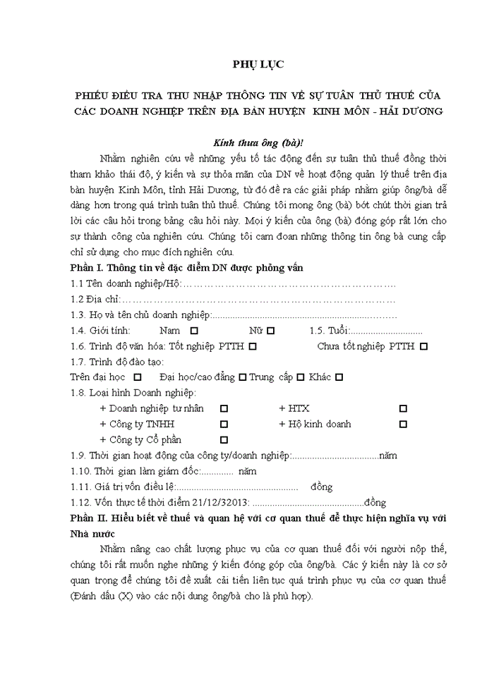 image for page Quản lý thuế đối với các doanh nghiệp tại Chi cục Thuế huyện  Kinh Môn, tỉnh Hải Dương