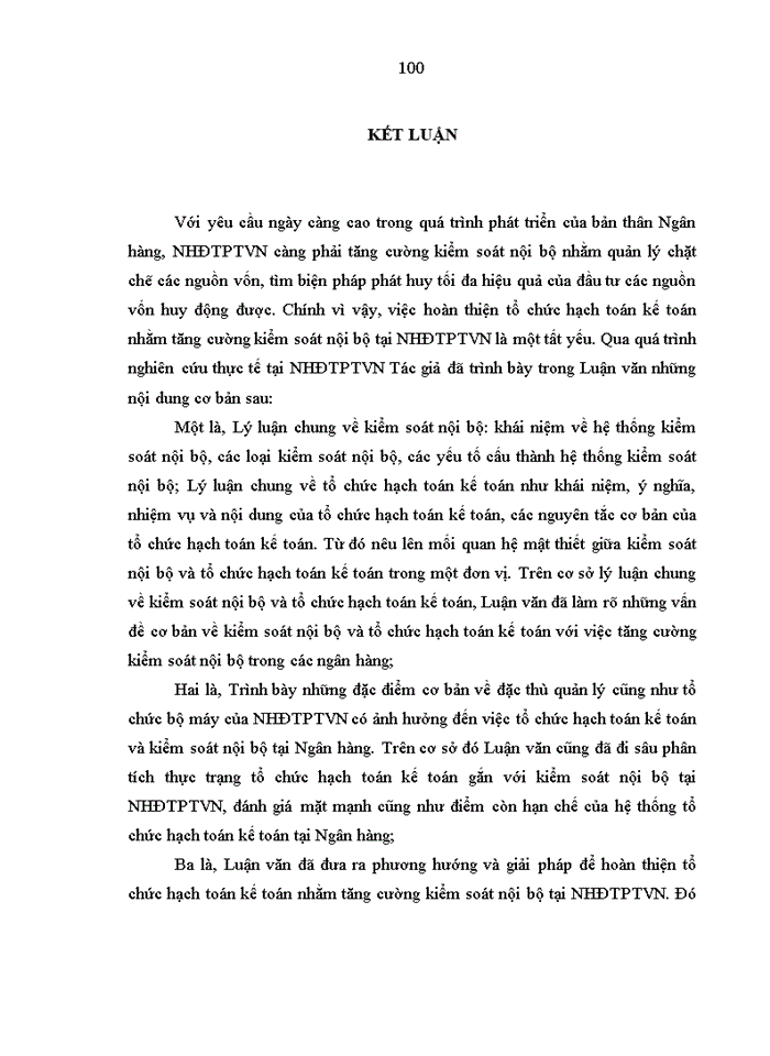 image for page Hoàn thiện tổ chức hạch toán kế toán với việc tăng cường kiểm soát nội bộ tại Ngân hàng Đầu tư và Phát triển Việt Nam