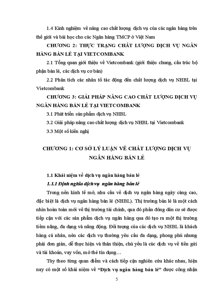 image for page Nâng cao dịch vụ khách hàng trong ngân hàng bán lẻ tại ngân hàng thương mại cổ phần ngoại thương việt nam
