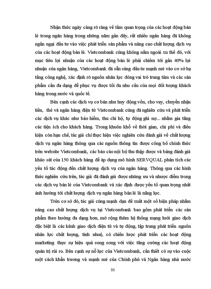 image for page Nâng cao dịch vụ khách hàng trong ngân hàng bán lẻ tại ngân hàng thương mại cổ phần ngoại thương việt nam