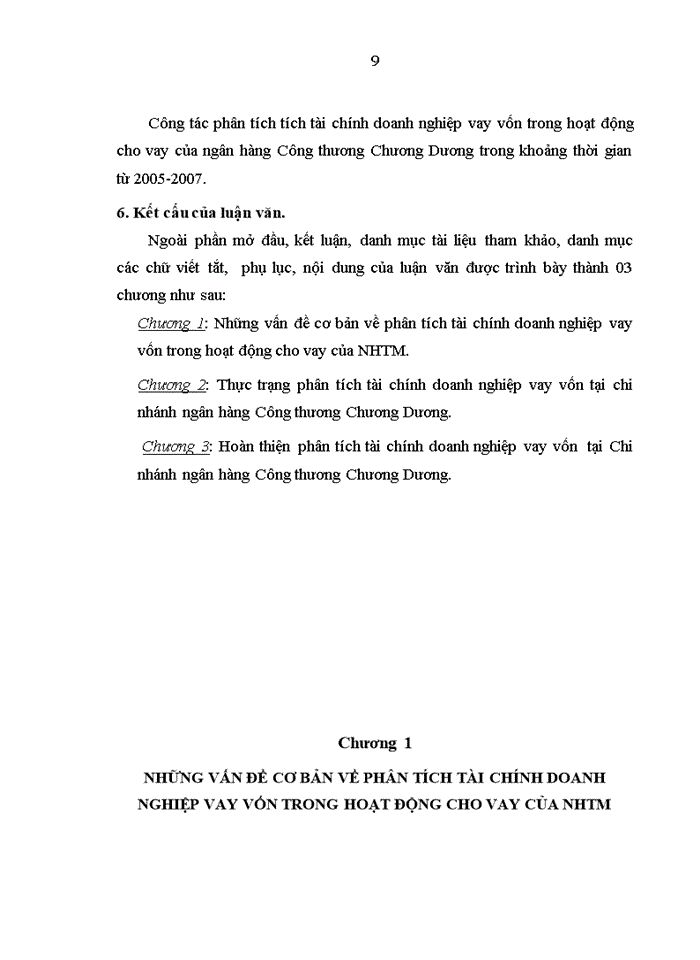 image for page Hoàn thiện phân tích tài chính doanh nghiệp vay vốn tại chi nhánh ngân  hàng Công thương  Chương Dương