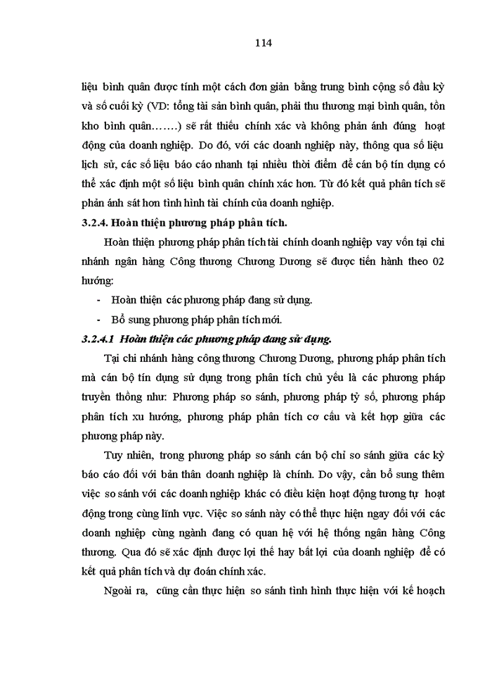 image for page Hoàn thiện phân tích tài chính doanh nghiệp vay vốn tại chi nhánh ngân  hàng Công thương  Chương Dương