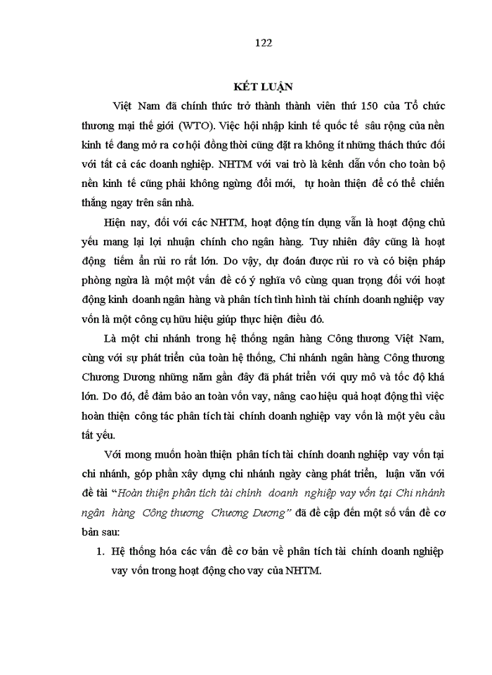 image for page Hoàn thiện phân tích tài chính doanh nghiệp vay vốn tại chi nhánh ngân  hàng Công thương  Chương Dương