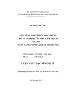 Giải pháp hoàn thiện hoạt động cho vay giải quyết việc làm tại chi nhánh ngân hàng chính sách xã hội hà nội