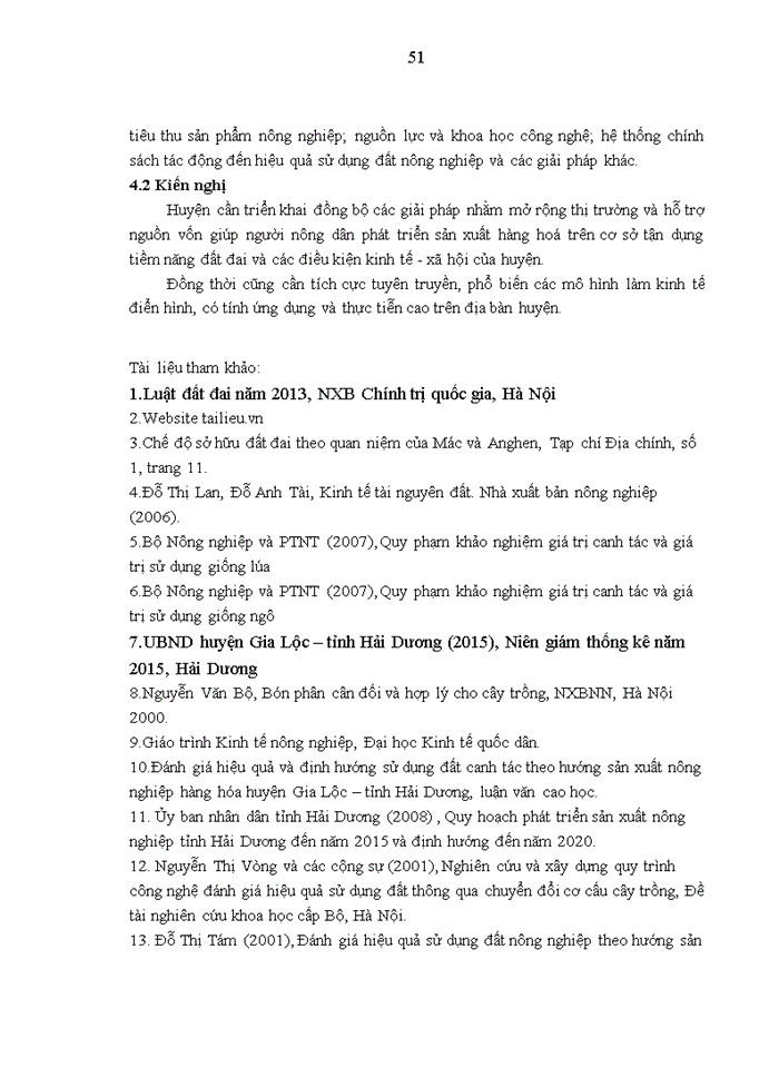 image for page Đánh giá hiệu quả sử dụng đất nông nghiệp trên địa bàn huyện Gia Lộc - tỉnh Hải Dương