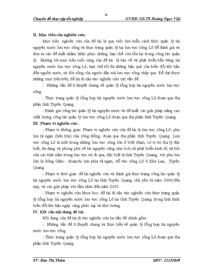 image for page Tiếp cận và đánh giá thực trạng quản lý tổng hợp tài nguyên nước lưu vực sông Lô đoạn qua địa phận tỉnh Tuyên Quang
