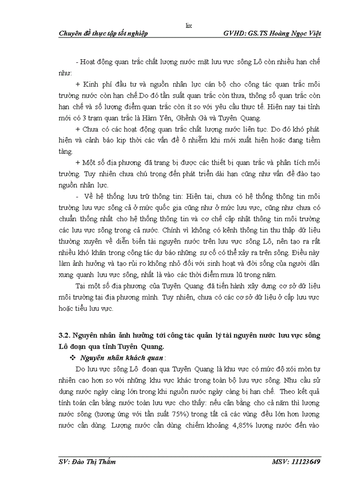image for page Tiếp cận và đánh giá thực trạng quản lý tổng hợp tài nguyên nước lưu vực sông Lô đoạn qua địa phận tỉnh Tuyên Quang