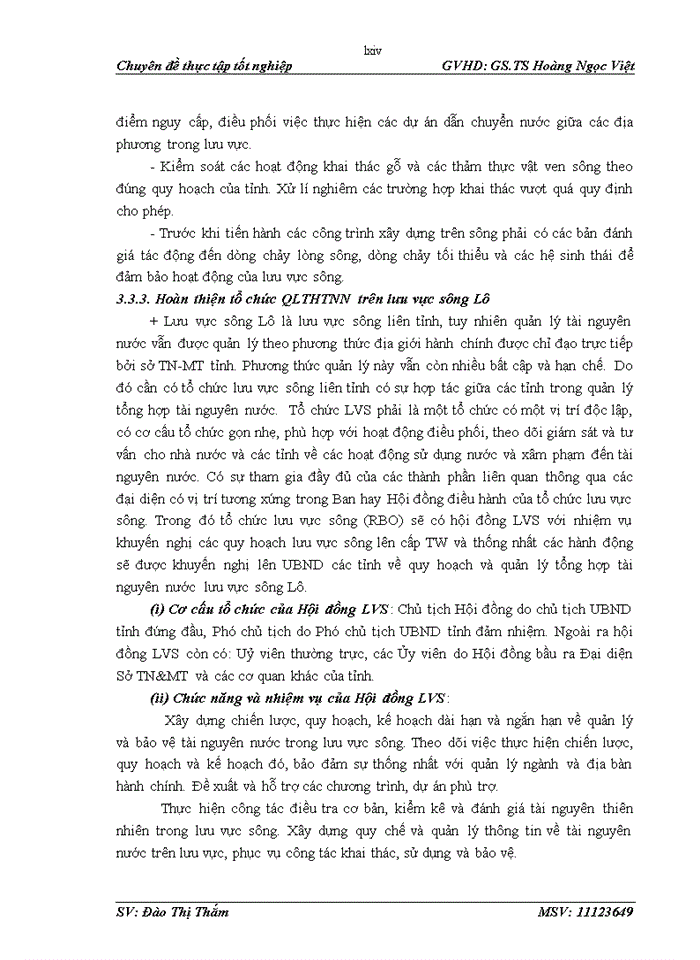 image for page Tiếp cận và đánh giá thực trạng quản lý tổng hợp tài nguyên nước lưu vực sông Lô đoạn qua địa phận tỉnh Tuyên Quang