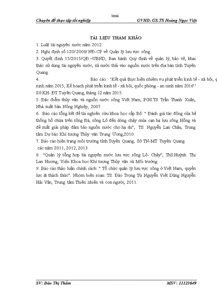 image for page Tiếp cận và đánh giá thực trạng quản lý tổng hợp tài nguyên nước lưu vực sông Lô đoạn qua địa phận tỉnh Tuyên Quang