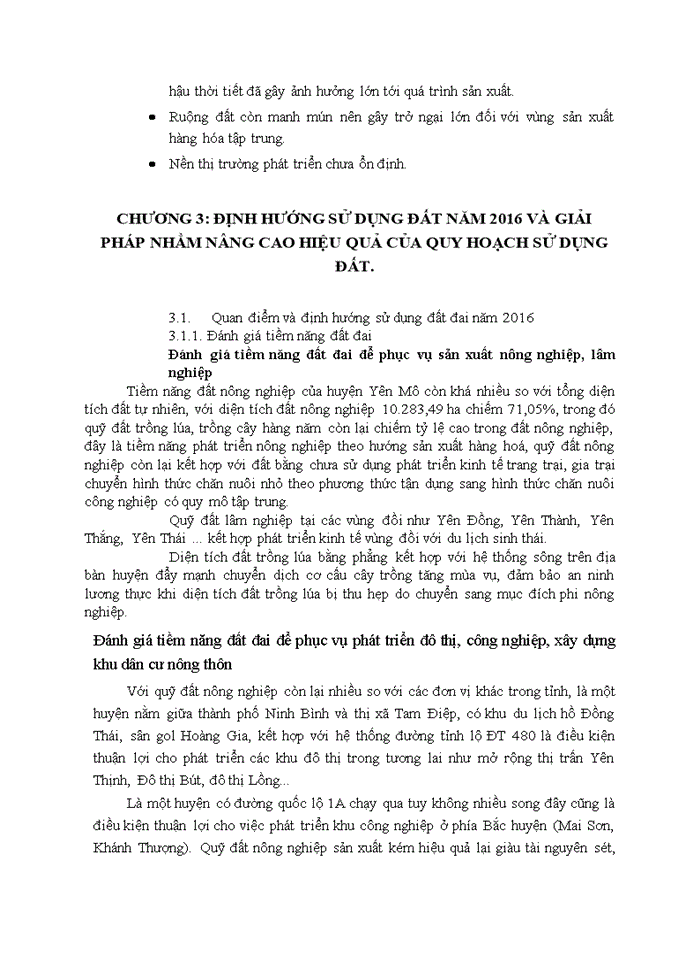 image for page Đánh giá quá trình sử dụng đất đai của huyện Yên Mô, tỉnh Ninh Bình giai đoạn 2010-2015 và định hướng kế hoạch sử dụng đất năm 2016