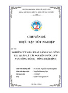 Nghiên cứu giải pháp nâng cao công tác quản lý tài nguyên nước lưu vực sông hồng – sông thái bình