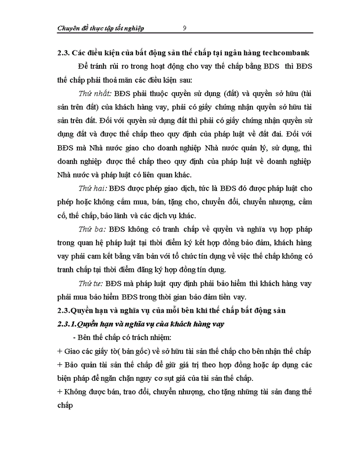 image for page Nghiên cứu hoạt động dịnh giá Bất Động Sản thế chấp tại Ngân hàng Techcombank