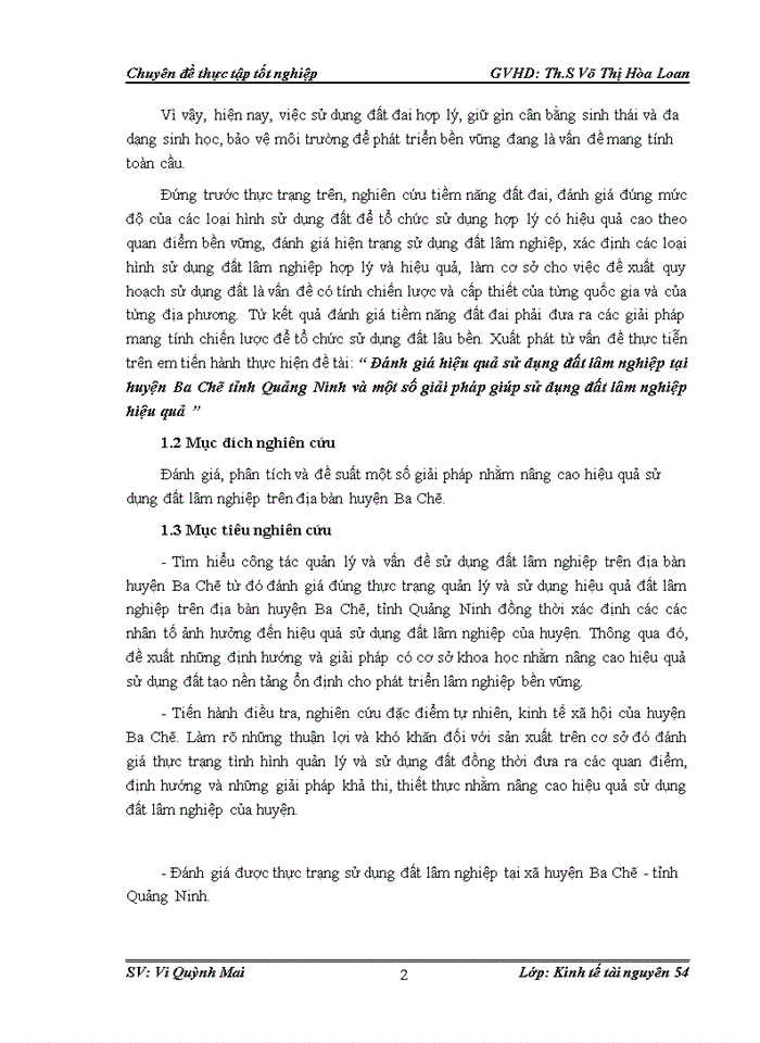 image for page Đánh giá hiệu quả sử dụng đất lâm nghiệp tại huyện Ba Chẽ tỉnh Quảng Ninh và một số giải pháp giúp sử dụng đất lâm nghiệp hiệu quả