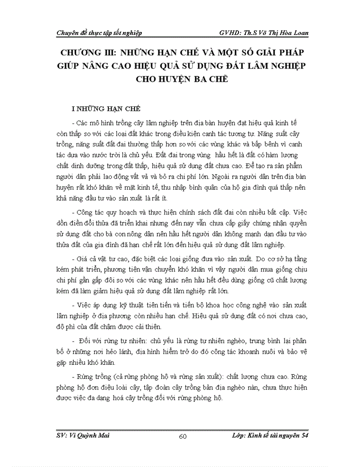 image for page Đánh giá hiệu quả sử dụng đất lâm nghiệp tại huyện Ba Chẽ tỉnh Quảng Ninh và một số giải pháp giúp sử dụng đất lâm nghiệp hiệu quả