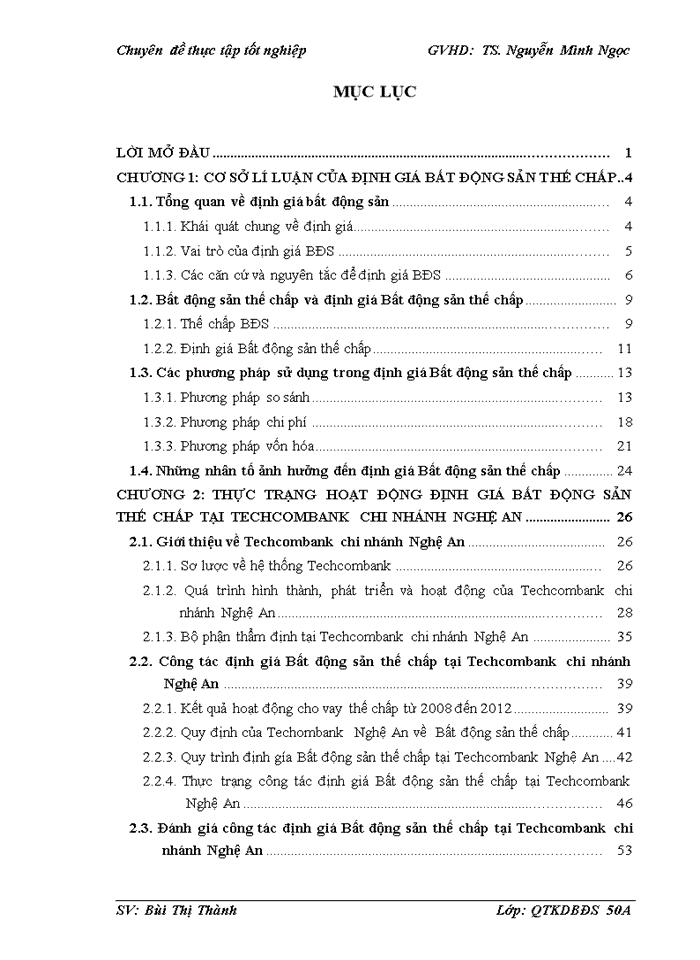 image for page Nghiên cứu công tác định giá Bất động sản thế chấp tại Ngân hàng Techcombank chi nhánh Nghệ An