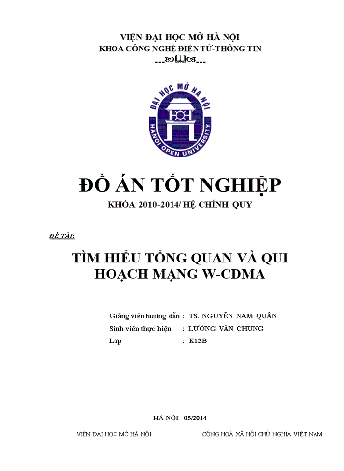 Tìm hiểu tổng quan và qui hoạch mạng w-cdma