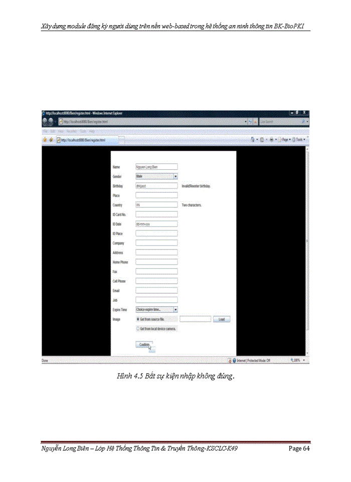 image for page Xây dựng module đăng ký người dùng trên nền web-based trong hệ thống an ninh thông tin BK-BioPKI