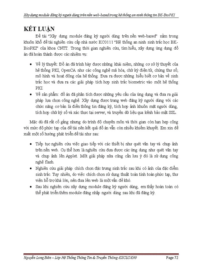 image for page Xây dựng module đăng ký người dùng trên nền web-based trong hệ thống an ninh thông tin BK-BioPKI