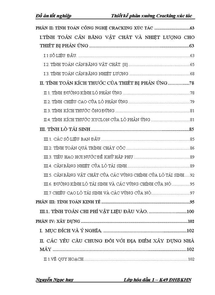 image for page Thiết kế phân xưởng Cracking xúc tác