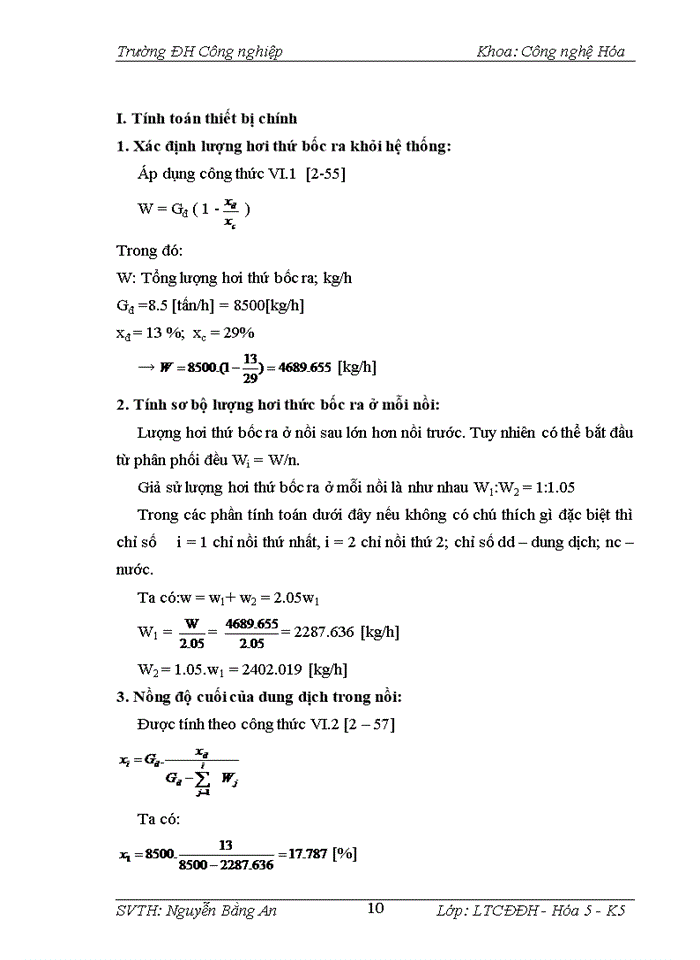 image for page Thiết kế hệ thống cô đặc hai nồi xuôi chiều thiết bị cô đặc có ống tuần hoàn trung tâm cô đặc dung dịch KNO3 với năng suất 8500kg/h. Chiều cao ống gia nhiệt H=2m.