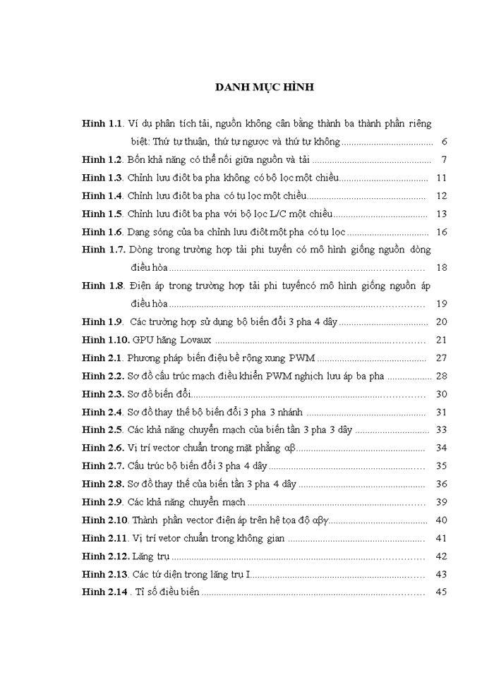 image for page Phân tích tải, nguồn không cân bằng - phi tuyến, l ựa chọn bộ nguồn cấp  cho máy bay