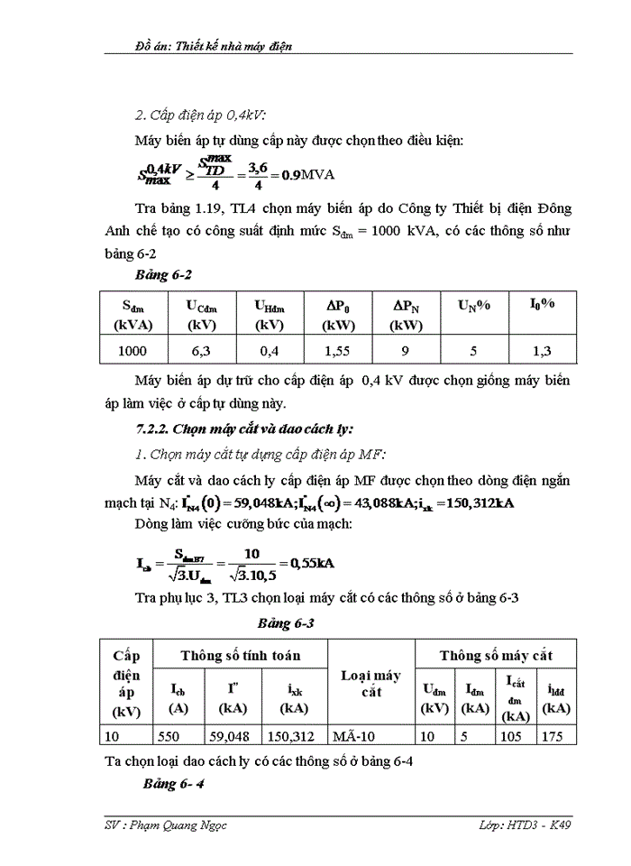 image for page Tính toán phụ tải và cân bằng công suất Chọn máy phát điện