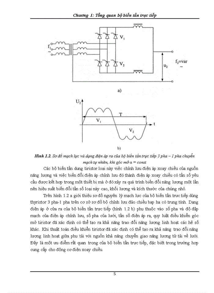 Nghiên cứu biến tần trực tiếp dùng tiristor với phương pháp điều khiển tích phân kép