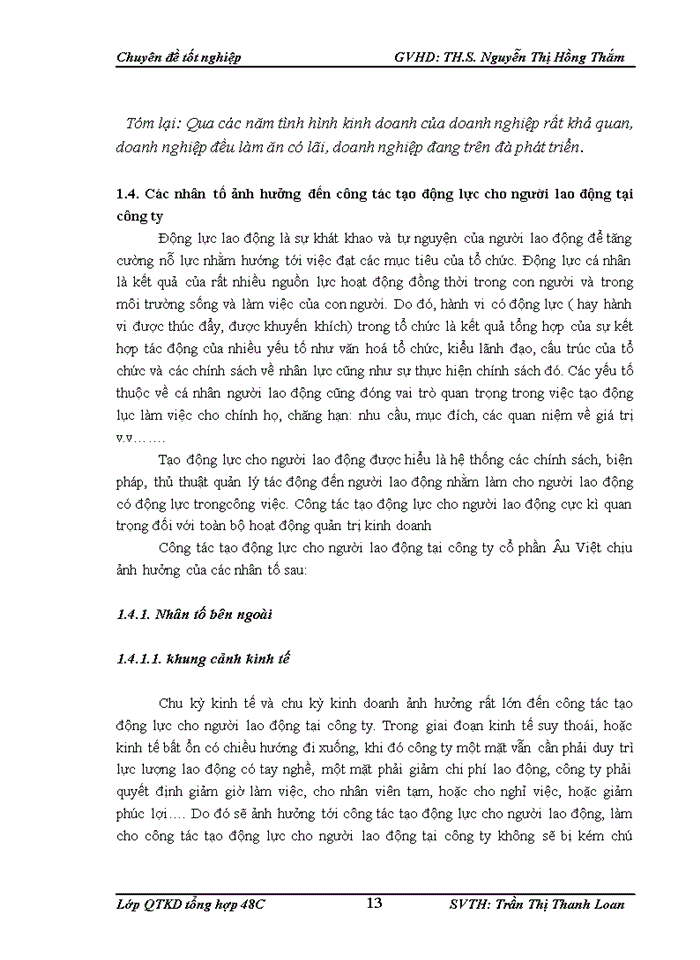 image for page Hoàn thiện công tác tạo động lực cho người lao động tại công ty cổ phần Âu Việt