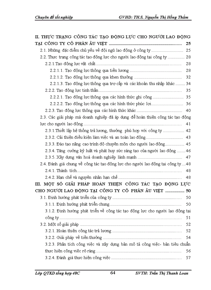 image for page Hoàn thiện công tác tạo động lực cho người lao động tại công ty cổ phần Âu Việt