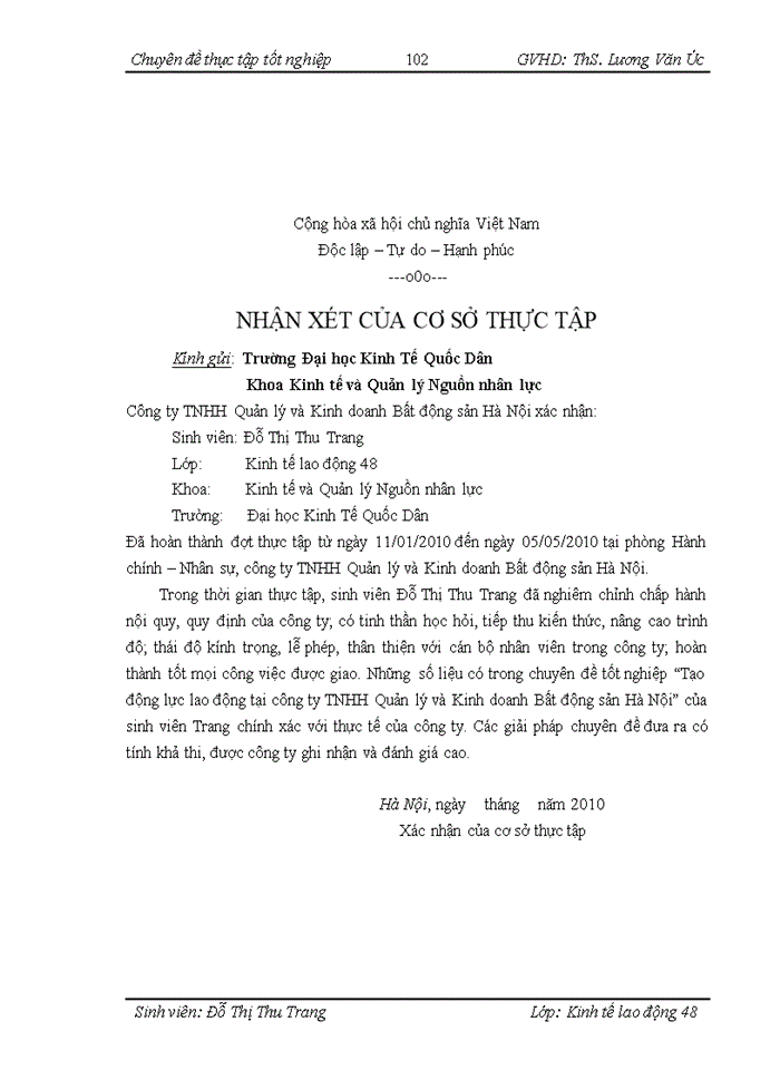 image for page Tạo động lực lao động tại công ty TNHH Quản lý và Kinh doanh Bất động sản Hà Nội