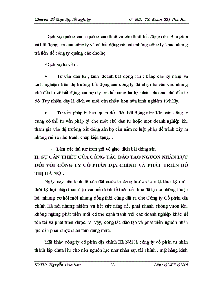 image for page Sự cần thiết của công tác đào tạo nguồn nhân lực đối với công ty cổ phần địa chính và phát triển đô thị hà nội