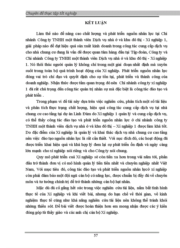 image for page Thực trạng công tác đào tạo và phát triển nguồn nhân lực tại chi nhánh công ty xí nghiệp 1