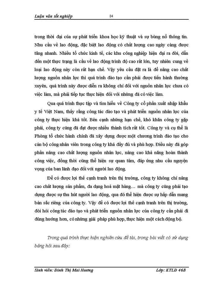 image for page Đào tạo và phát triển nguồn nhân lực ở Công ty cổ phần xuất nhập khẩu y tế Việt Nam - thực trạng và giải pháp