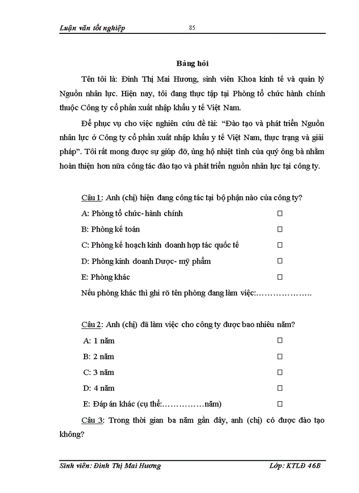 image for page Đào tạo và phát triển nguồn nhân lực ở Công ty cổ phần xuất nhập khẩu y tế Việt Nam - thực trạng và giải pháp