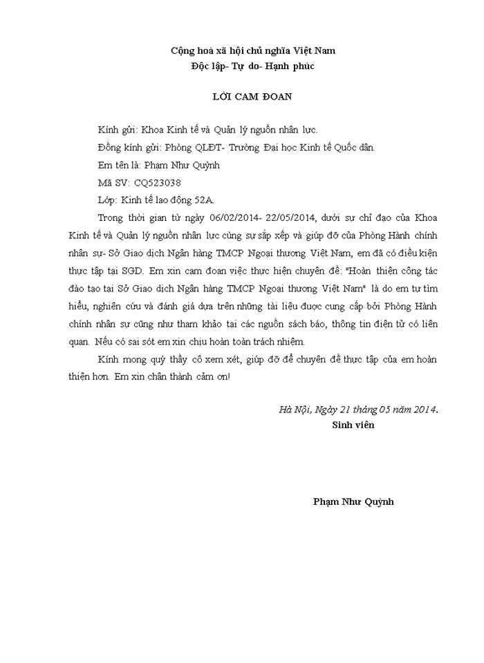 image for page Hoàn thiện công tác đào tạo tại Sở Giao dịch Ngân hàng TMCP Ngoại thương Việt Nam