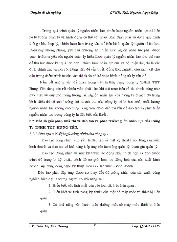 image for page Thực trạng đào tạo và phát triển nguồn nhân lực tại Công ty TNHH T&T Hưng Yên