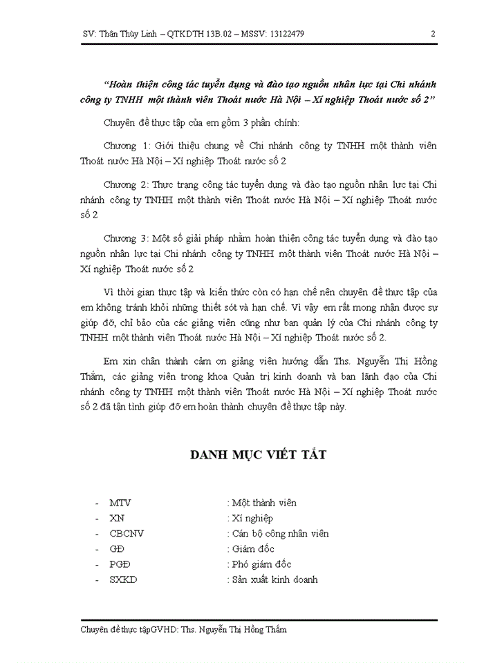 image for page Hoàn thiện công tác tuyển dụng và đào tạo nguồn nhân lực tại Chi nhánh công ty TNHH một thành viên Thoát nước Hà Nội – Xí nghiệp Thoát nước số 2