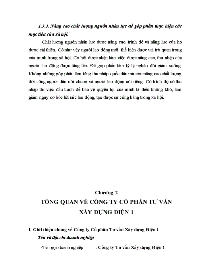 image for page Giải pháp phát triển nguồn nhân lực của Công ty Cổ phần Tư vấn và Xây dựng Điện 1