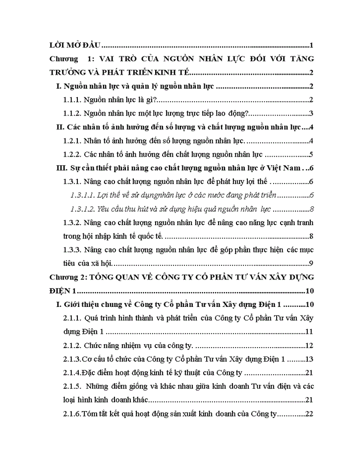 image for page Giải pháp phát triển nguồn nhân lực của Công ty Cổ phần Tư vấn và Xây dựng Điện 1