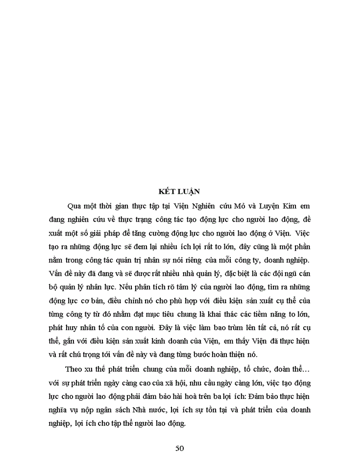 image for page Một số biện pháp tạo động lực cho người lao động ở Viện nghiên cứu mỏ và luyện kim